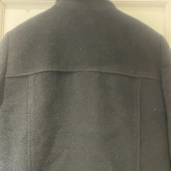 Talbots Black wool and rabbit hair coat with black buttons, fully lined. Size 12 - Picture 3 of 10